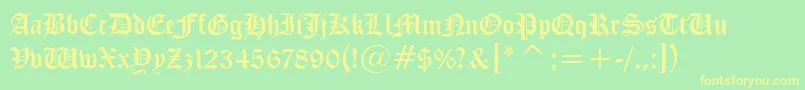 CloisterBlackBt Font – Yellow Fonts on Green Background