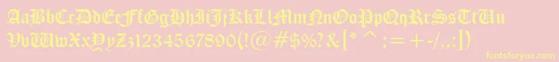 CloisterBlackBt-Schriftart – Gelbe Schriften auf rosa Hintergrund