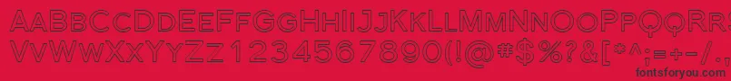 Sfflorencesansscoutline-Schriftart – Schwarze Schriften auf rotem Hintergrund