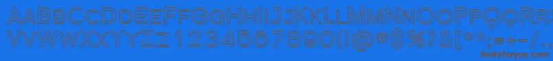 フォントSfflorencesansscoutline – 茶色の文字が青い背景にあります。