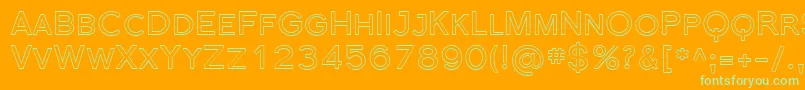 Шрифт Sfflorencesansscoutline – зелёные шрифты на оранжевом фоне