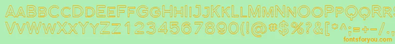 Sfflorencesansscoutline-Schriftart – Orangefarbene Schriften auf grünem Hintergrund
