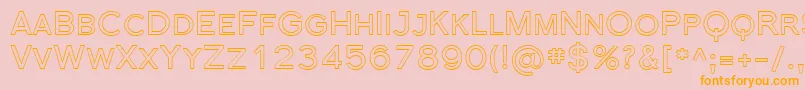 Sfflorencesansscoutline-Schriftart – Orangefarbene Schriften auf rosa Hintergrund
