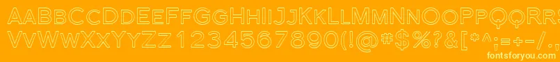 Sfflorencesansscoutline-Schriftart – Gelbe Schriften auf orangefarbenem Hintergrund
