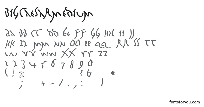 Шрифт BigcaesarMedium – алфавит, цифры, специальные символы