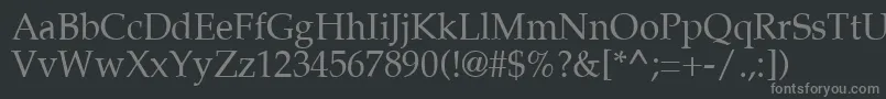 フォントPalatiaRegular – 黒い背景に灰色の文字
