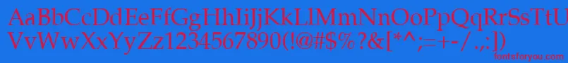 PalatiaRegular Font – Red Fonts on Blue Background