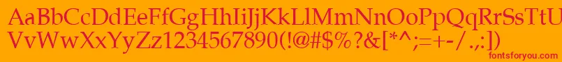 PalatiaRegular Font – Red Fonts on Orange Background