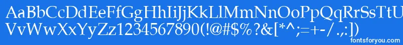 Więcej informacji o czcionce PalatiaRegular Czcionka PalatiaRegular – białe czcionki na niebieskim tle