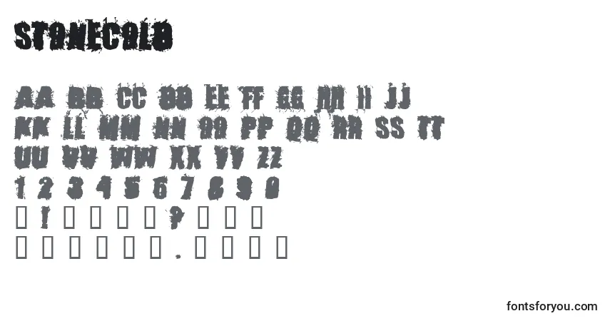 Schriftart StoneCold – Alphabet, Zahlen, spezielle Symbole