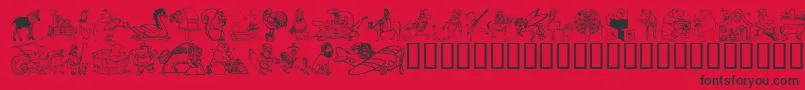 Dingd Font – Black Fonts on Red Background