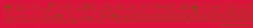 Police Dingd – polices brunes sur fond rouge