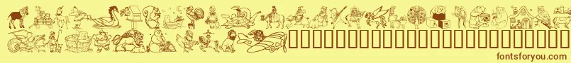 fuente Dingd – Fuentes Marrones Sobre Fondo Amarillo