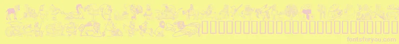 Więcej informacji o czcionce Dingd Czcionka Dingd – różowe czcionki na żółtym tle