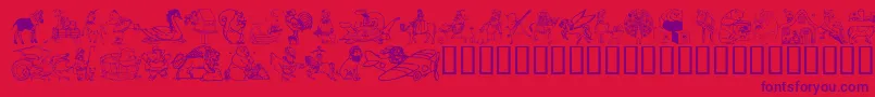 Dingd Font – Purple Fonts on Red Background