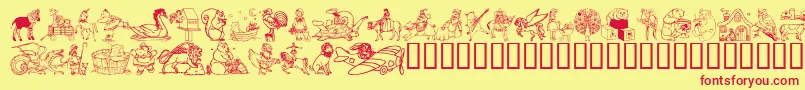 Dingd Font – Red Fonts on Yellow Background