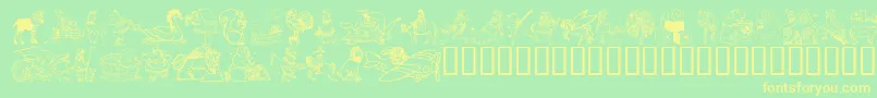 fuente Dingd – Fuentes Amarillas Sobre Fondo Verde