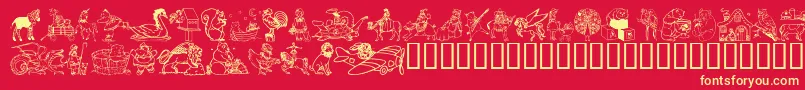 Dingd Font – Yellow Fonts on Red Background