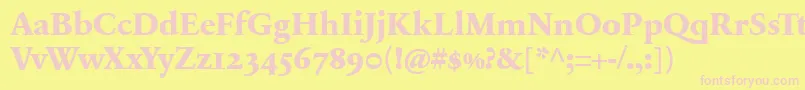 SabonnextLtExtraBoldOldStyleFigures Font – Pink Fonts on Yellow Background