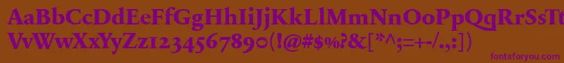 SabonnextLtExtraBoldOldStyleFigures Font – Purple Fonts on Brown Background