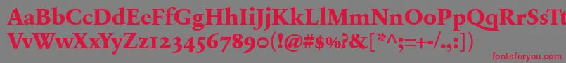 SabonnextLtExtraBoldOldStyleFigures Font – Red Fonts on Gray Background