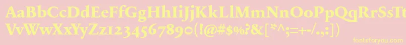 SabonnextLtExtraBoldOldStyleFigures Font – Yellow Fonts on Pink Background