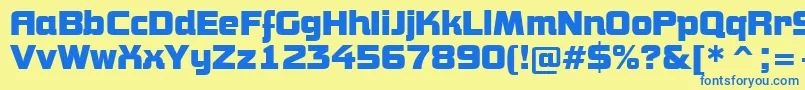 フォントAConceptoBold – 青い文字が黄色の背景にあります。