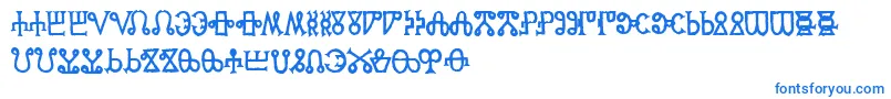 フォントGlaga – 白い背景に青い文字