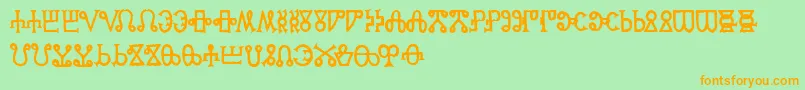 Glaga Font – Orange Fonts on Green Background