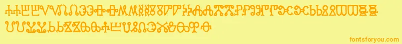 Glaga Font – Orange Fonts on Yellow Background