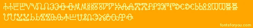 Glaga Font – Yellow Fonts on Orange Background