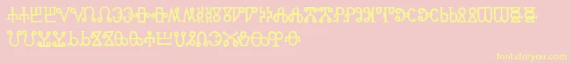 Glaga Font – Yellow Fonts on Pink Background