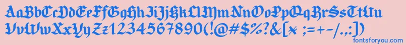 CandlebrightSample Font – Blue Fonts on Pink Background