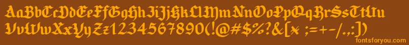 CandlebrightSample-Schriftart – Orangefarbene Schriften auf braunem Hintergrund