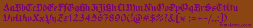 CandlebrightSample-Schriftart – Violette Schriften auf braunem Hintergrund