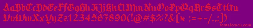 CandlebrightSample-Schriftart – Rote Schriften auf violettem Hintergrund