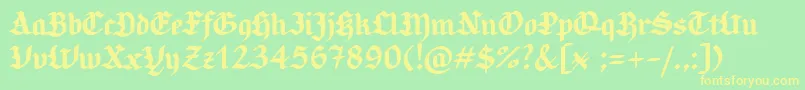 CandlebrightSample Font – Yellow Fonts on Green Background