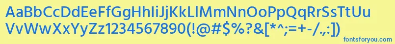 HindMedium Font – Blue Fonts on Yellow Background