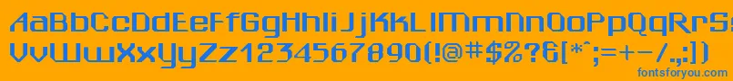 フォントSheilaRegular – オレンジの背景に青い文字