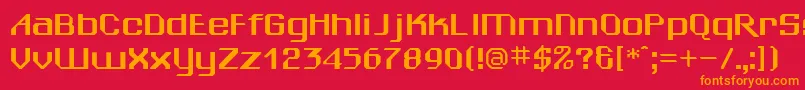 フォントSheilaRegular – 赤い背景にオレンジの文字