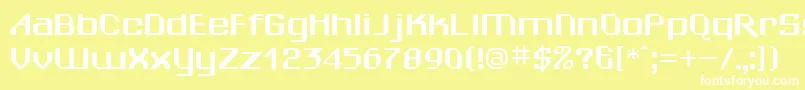 フォントSheilaRegular – 黄色い背景に白い文字