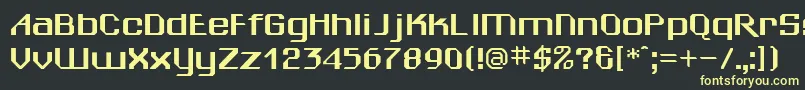 フォントSheilaRegular – 黒い背景に黄色の文字