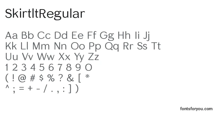 Шрифт SkirtltRegular – алфавит, цифры, специальные символы