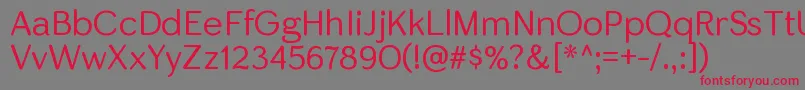 SkirtltRegular Font – Red Fonts on Gray Background