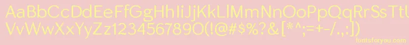 SkirtltRegular-Schriftart – Gelbe Schriften auf rosa Hintergrund