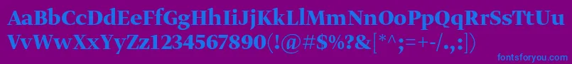 GretadisplayproBold Font – Blue Fonts on Purple Background