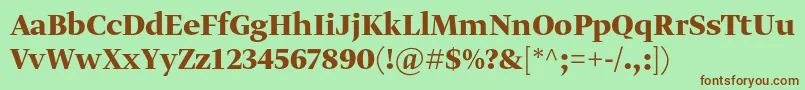 GretadisplayproBold Font – Brown Fonts on Green Background