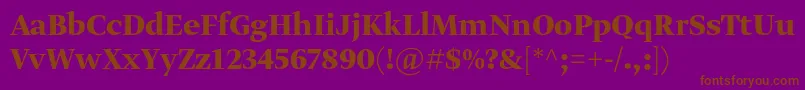 GretadisplayproBold Font – Brown Fonts on Purple Background