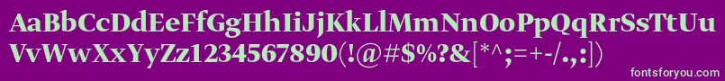 GretadisplayproBold Font – Green Fonts on Purple Background