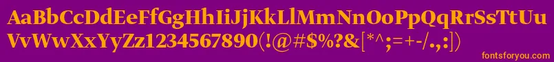 GretadisplayproBold Font – Orange Fonts on Purple Background